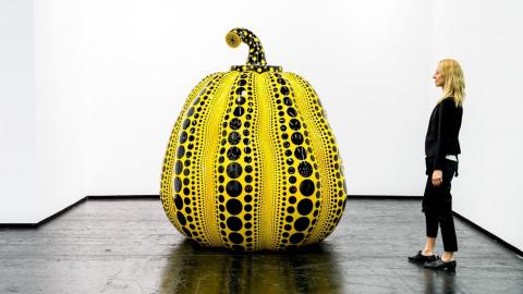 Massstab, frau, freigestellt, Kürbis